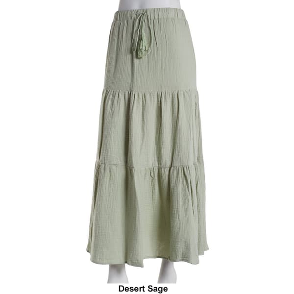 Juniors No Comment Tea Date Gauze Maxi Skirt