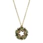 1928 Gold Tone Aurora Borealis Glass Stone Wreath Necklace - image 1