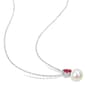 Gemstone Classics™ Freshwater Pearl & Created Ruby Pendant - image 3