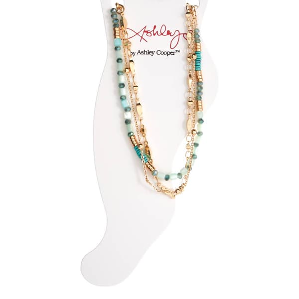 Ashley 3pc. Gold-Tone & Green Anklet Set - image 
