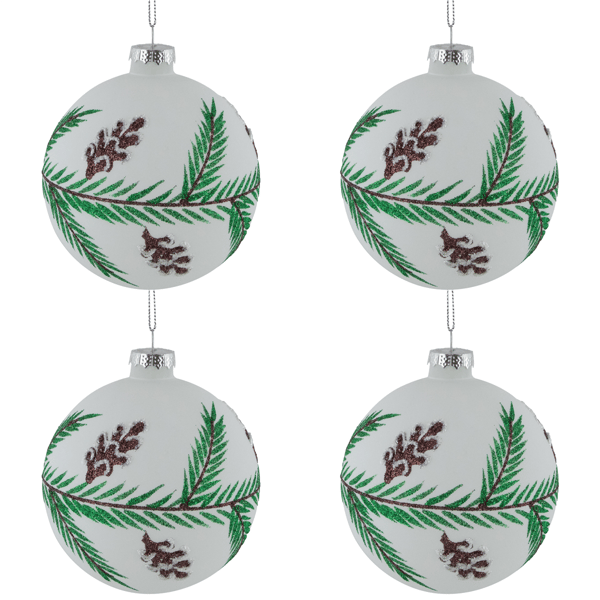 Northlight 4ct. Glittered Glass Ball Christmas Ornaments