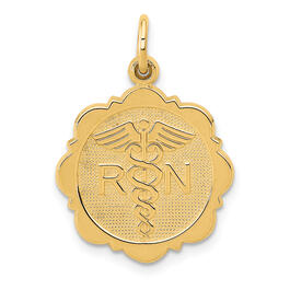 Unisex Gold Classics&#40;tm&#41; 14kt. RN Registered Nurse Medium Disc Charm