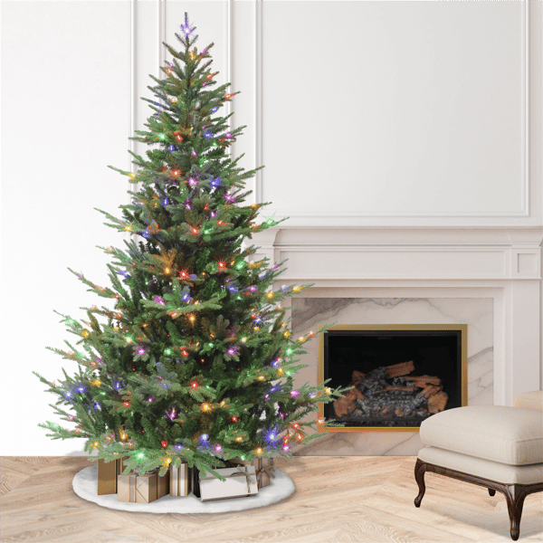 Puleo International 7.5ft. Pre-Lit Sacramento Fir Christmas Tree