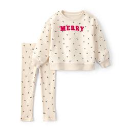 Toddler Girl Carter''s(R) Merry Fleece Long Sleeve Top & Pants Set