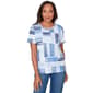 Womens Alfred Dunner Key Items Brushstroke Beaded Neck Blouse - image 1