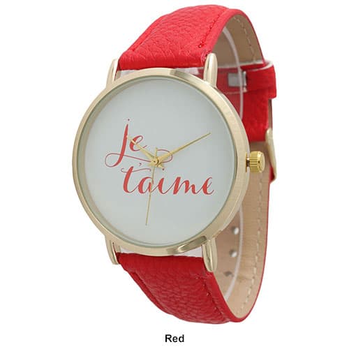 Womens Olivia Pratt Je T&#8217;aime Leather Strap Watch - 13444