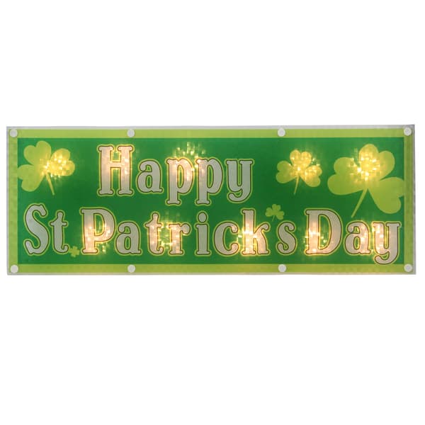 Northlight 17in. Lighted Holographic Happy St. Patrickft.s Day W - image 