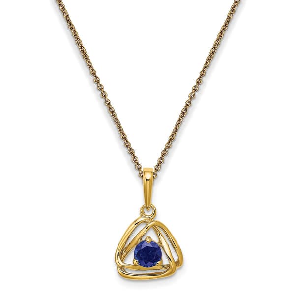14kt. Yellow Gold Sapphire Pendant Necklace - image 