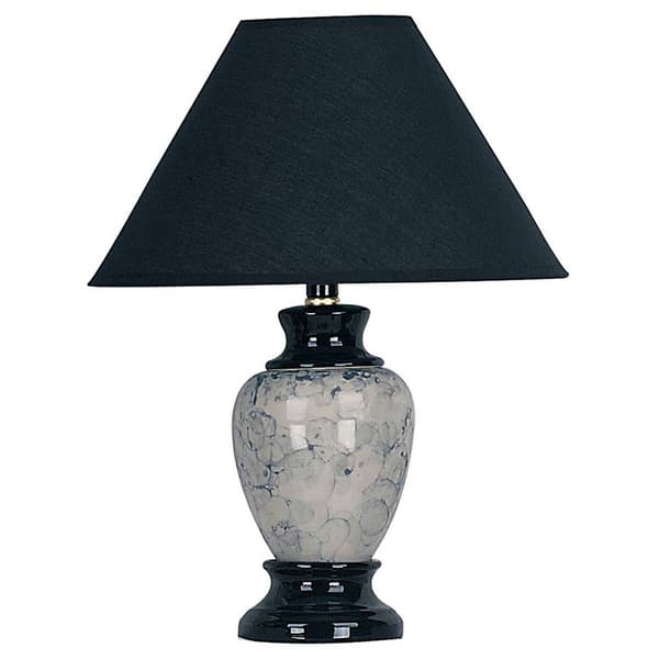 HomeRoots 13in. Black Ceramic Bedside Table Lamp