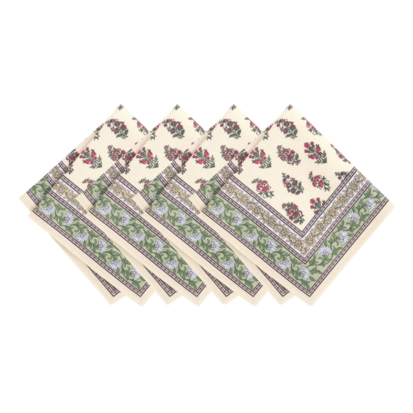 Threadmade Nomad Harvest Block Print Napkins - Set of 4