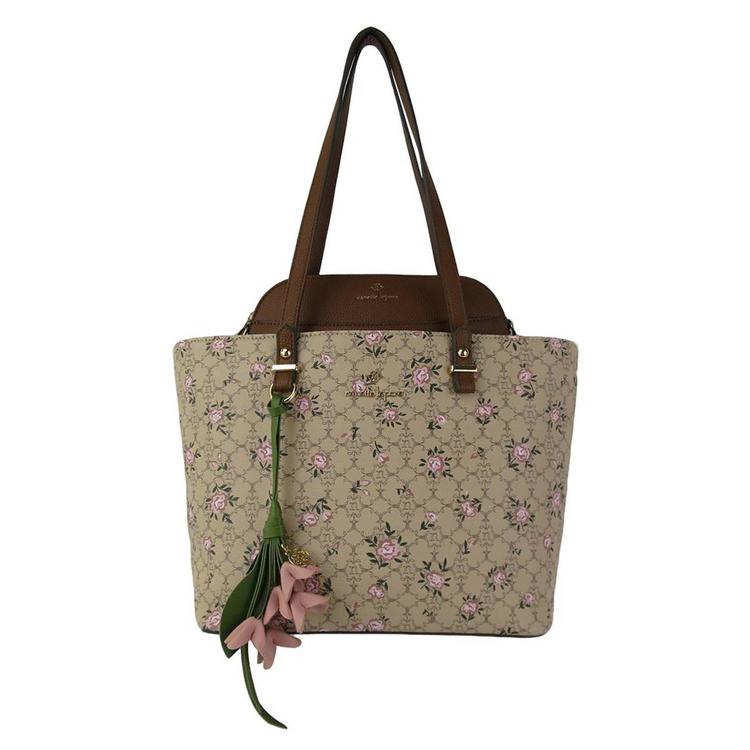 Nanette Lepore Gillian Tote in a Bag with Charm - Floral Logo