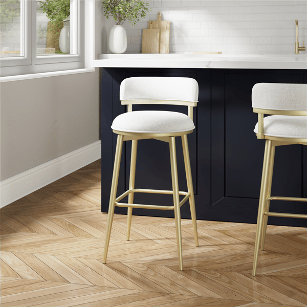 HH2 Home Jaxon Metal & Upholstered Swivel Adjustable Height Stool - image 