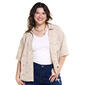 Juniors Plus No Comment Eyelet Embroidered Button Front Blouse - image 1