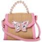 Girls OMG Butterfly Pearl Top Handle Straw Front Crossbody Purse - image 2