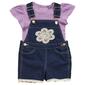 Toddler Girl Colette Lilly Crochet Flower Shortall & Rib Tee Set - image 1