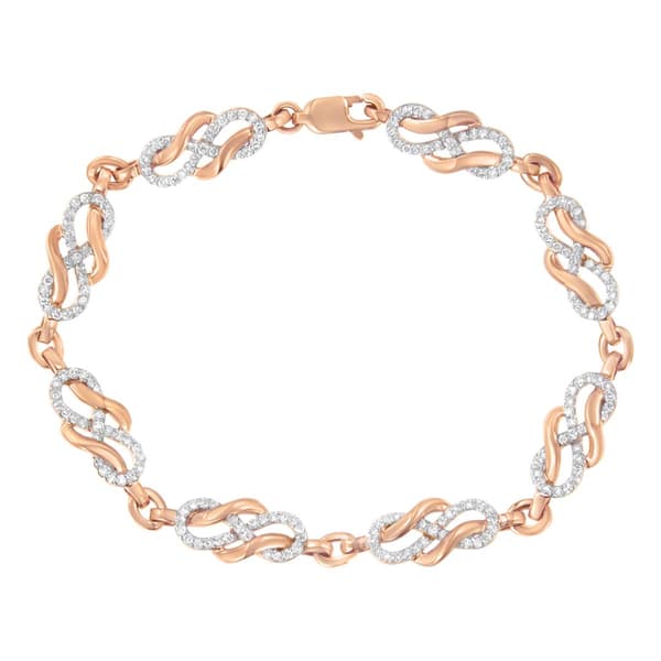 Haus of Brilliance 10kt. Rose Gold 1ct. Diamond Infinity Bracelet - image 
