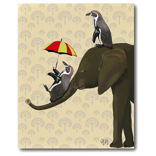 Courtside Market Penguin and Elephant Wall Art - image 