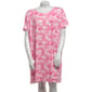 Plus Size Jaclyn Short Sleeve Tropical Scoop Neck Nightshirt - image 2