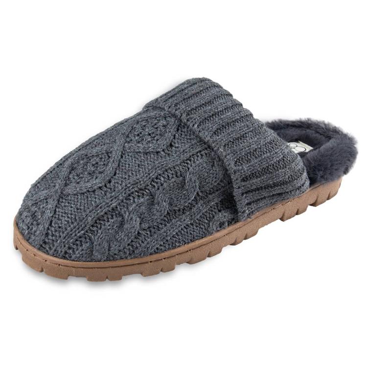 Womens Jessica Simpson Cable Knit Scuff Slippers