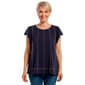 Womens Adrianna Papell Flutter Sleeve Stitch Detail Blouse - image 1