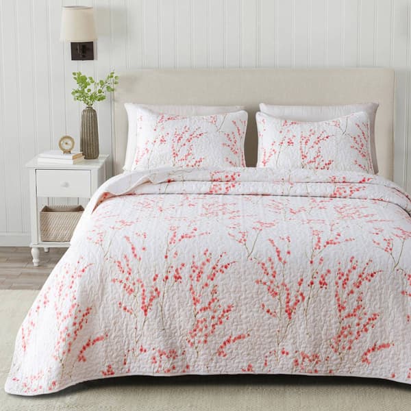 FreshFolds Sakura 3pc. Reversible Cherry Blossom Quilt Set