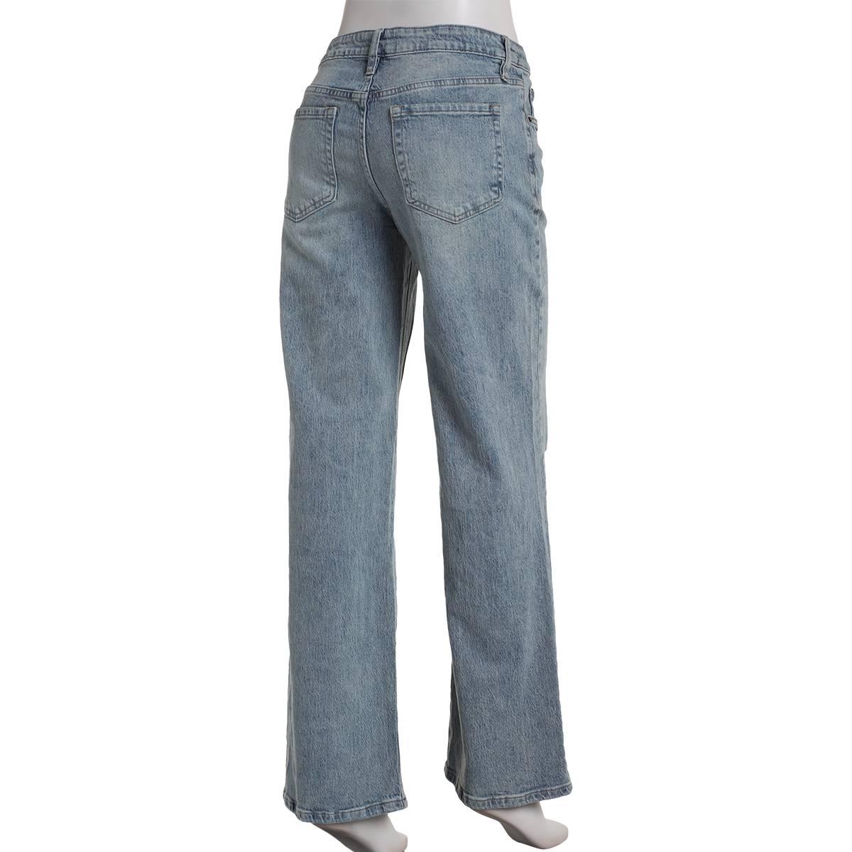 Juniors YMI® Distressed Low Rise Loose Wide Leg Jeans