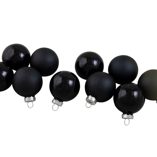 Northlight Seasonal 10ct. Black Glass Ball Christmas Ornaments