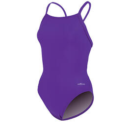 Womens Dolfin&#40;R&#41; Team Solid V2 Back One Piece Swimsuit - Purple