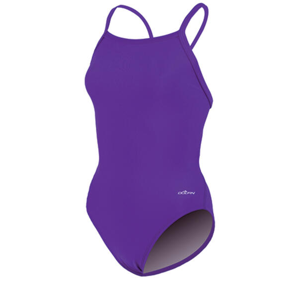 Womens Dolfin&#40;R&#41; Team Solid V2 Back One Piece Swimsuit - Purple - image 