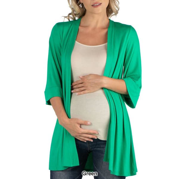 Plus Size 24/7 Comfort Apparel Open Front Maternity Cardigan