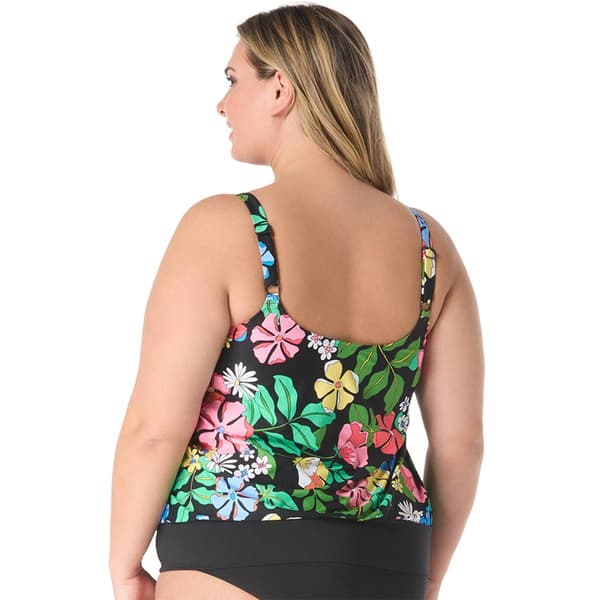 Plus Size Beach House Midnight Garden Tankini Swim Top