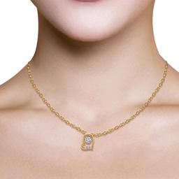Nova Star® Gold over Silver Lab Grown Diamond Heart Pendant