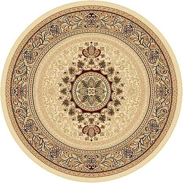 Tayse Sensation Jayden Beige Round Area Rug - 5'3 - image 