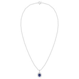 Nova Star(R) 8x6mm Oval Lab Grown Blue Sapphire Pendant