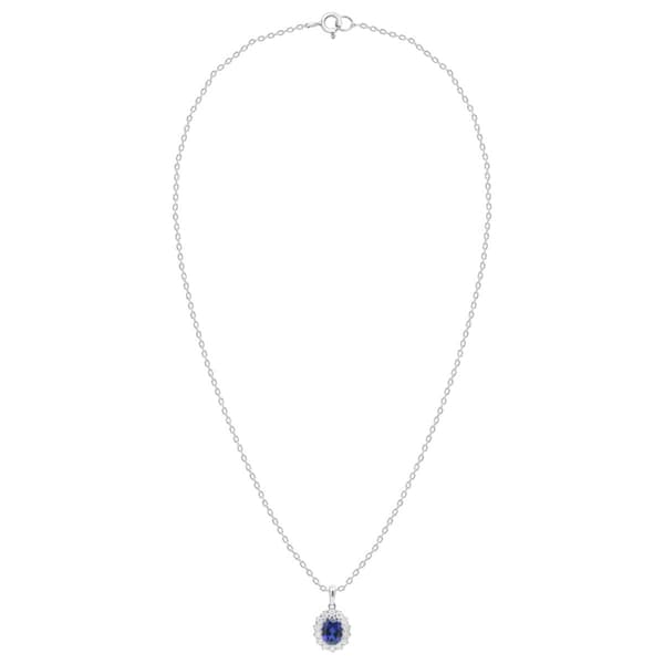 Nova Star(R) 8x6mm Oval Lab Grown Blue Sapphire Pendant - image 