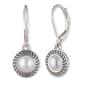 Napier Pearl Silvertone Drop Leverback Earrings - image 1