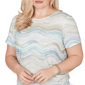Womens Alfred Dunner Vintage Charm Wavy Stripe Blouse - image 5