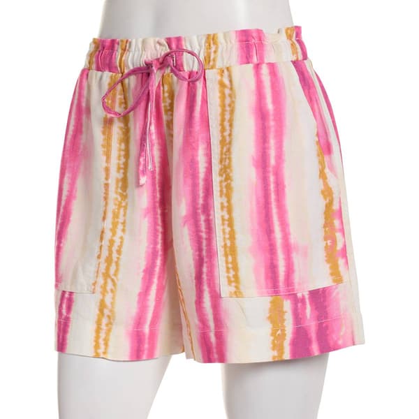 Womens Nicole Miller Linear Stripe Shorts