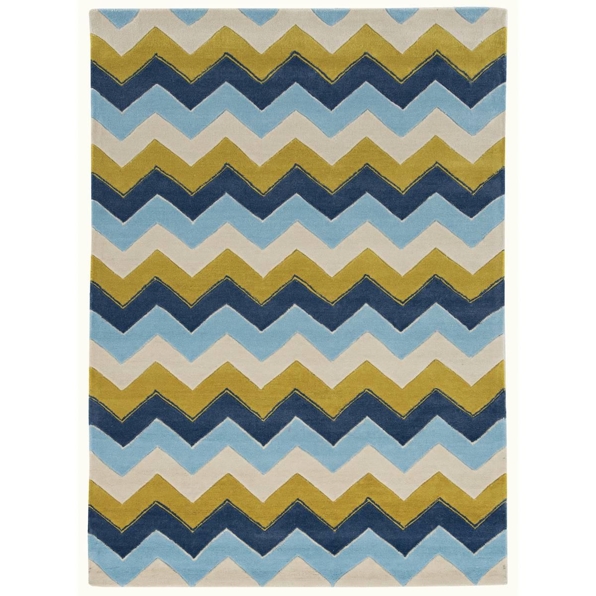 Linon Home Decor Trio Blue Area Rug - 5x7