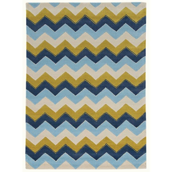 Linon Home Decor Trio Blue Area Rug - 5x7 - image 