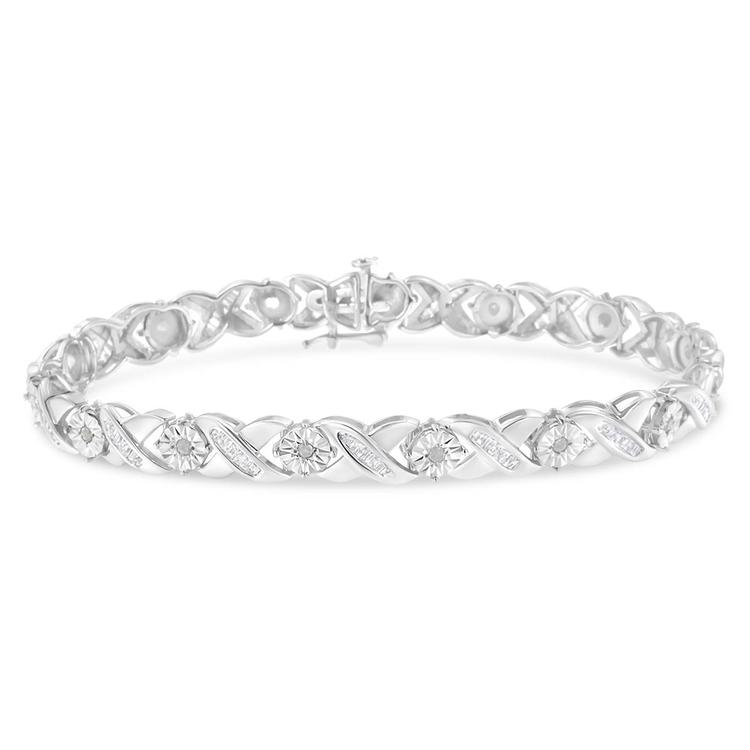 Diamond Classics(tm) Diamond Sterling Silver X-Link Bracelet