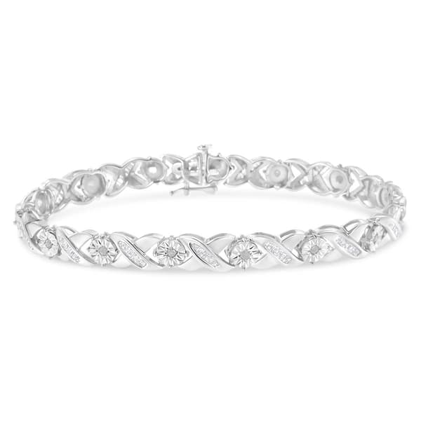 Diamond Classics&#40;tm&#41; Diamond Sterling Silver X-Link Bracelet - image 