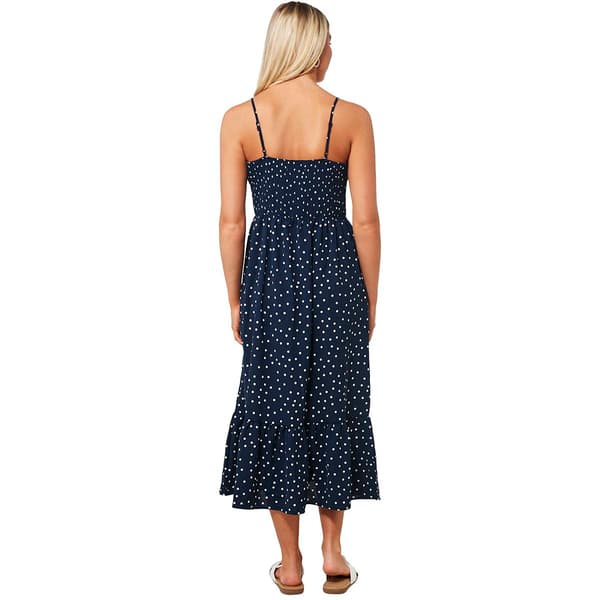 Juniors No Comment Polka-Dot Button Front Midi Dress