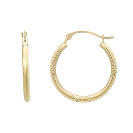 10kt. Gold Diamond Cut & Polished Hoop Earrings