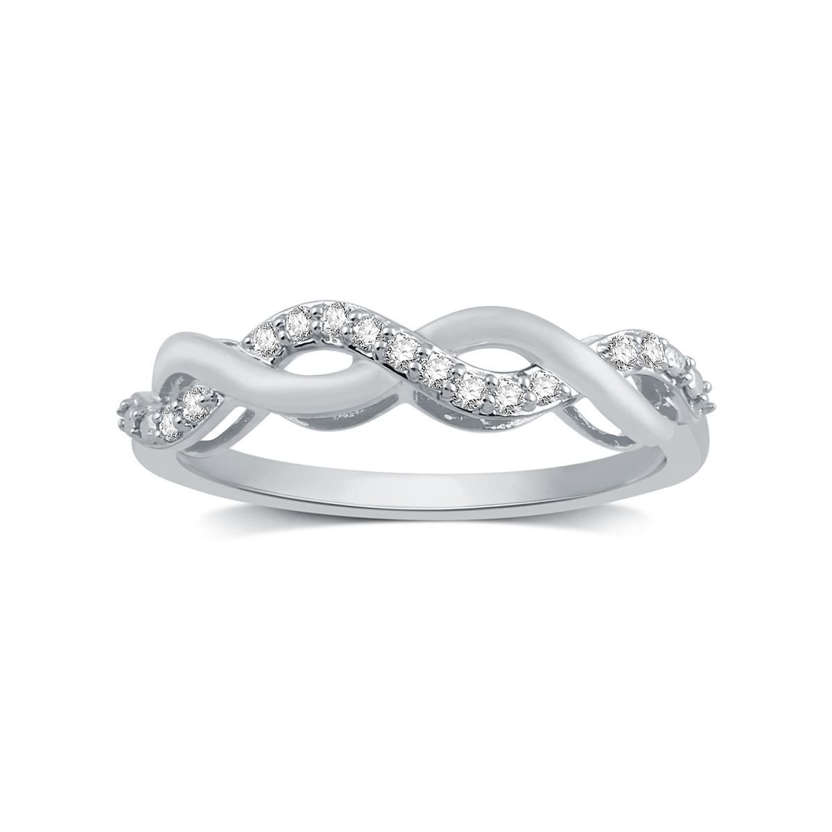 Endless Affection™ 1/10ctw. Diamond Sterling Silver Braid...