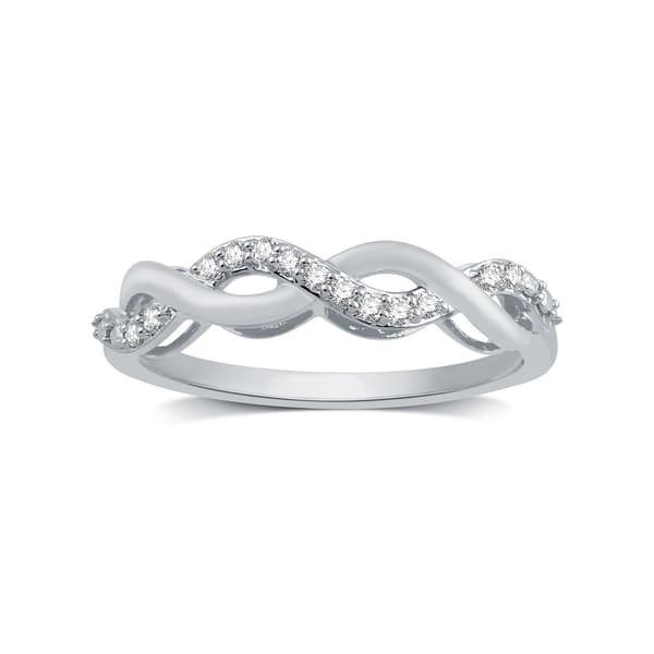Endless Affection&#40;tm&#41; 1/10ctw. Diamond Sterling Silver Braid Band - image 