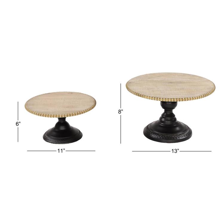 9th &amp; Pike® Natural Wood Beaded Trim Trays - Set of 2