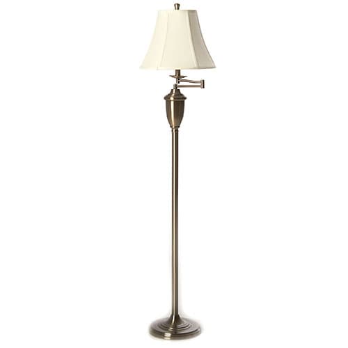 Fangio Lighting Swing Arm Floor Lamp-Brushed Steel - image 
