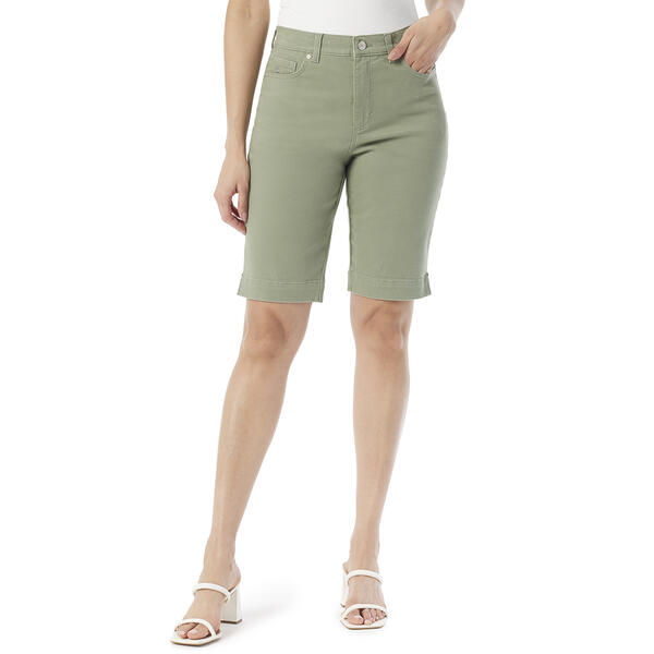 Petite Gloria Vanderbilt Solid Amanda Bermuda Shorts - image 