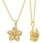 14kt. Gold Plated & CZ Flower Spinner Pendant Necklace - image 1